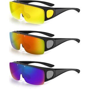 3 Pieces TAC Flip Glasses Sports Flipping Sunglasses Cover-ups Sunglasses